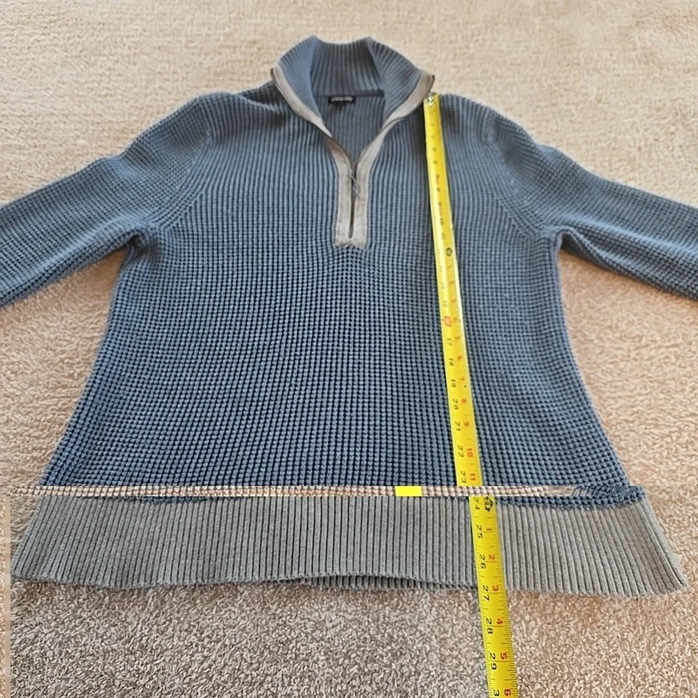 Patagonia‎ Ponderosa Pine Sweater Waffle Knit 1/4 Zip • Women's Size Large Blue - Picture 14 of 15